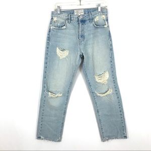 Current/Elliott original straight button fly jeans